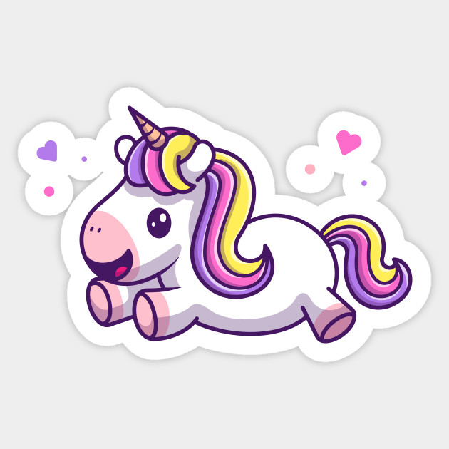 Cute Unicorn Flying Cartoon Sticker by Catalyst Labs